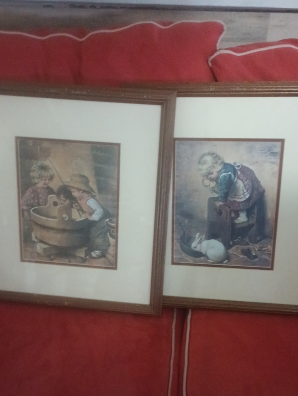 Vintage-Style Framed Home Art Prints in Brown and Cream